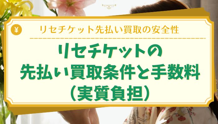 リセチケットの先払い買取条件と手数料（実質負担）