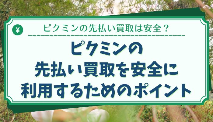 ピクミンの先払い買取を安全に利用するためのポイント