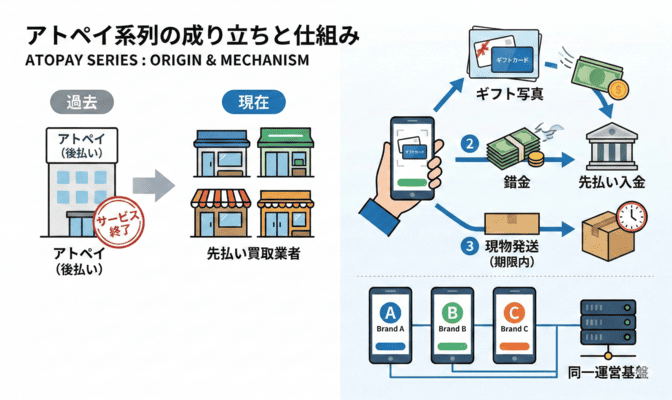 先払い買取のアトペイ系列とは？仕組みと他系列との違い
