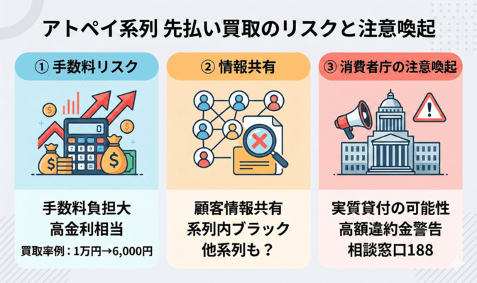 先払い買取アトペイ系列のリスクと消費者庁の注意喚起