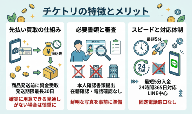 チケトリの特徴とメリット（先払い買取の観点）