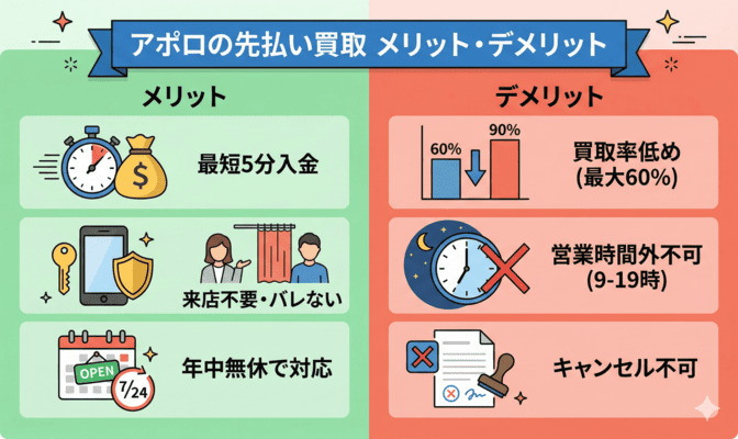 アポロの先払い買取のメリット・デメリット