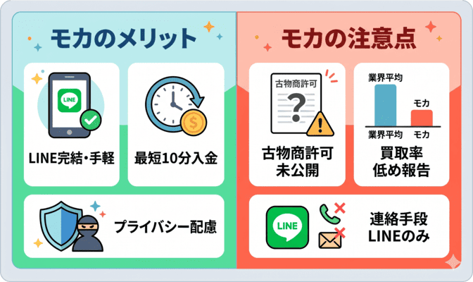 モカの先払い買取を利用する際のメリットと注意点