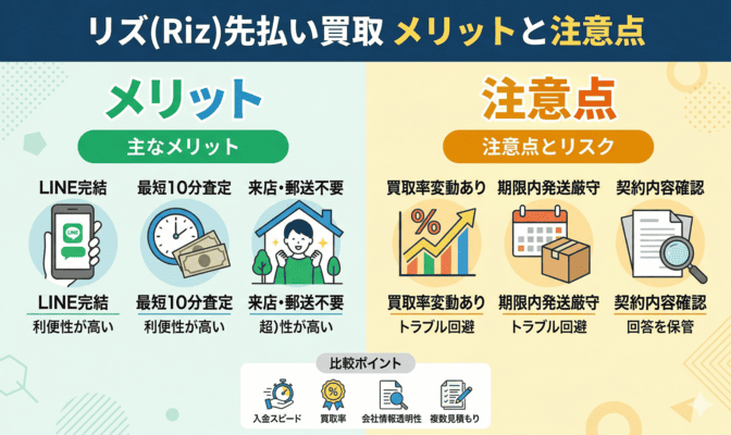リズ(Riz)先払い買取を利用するメリットと注意点